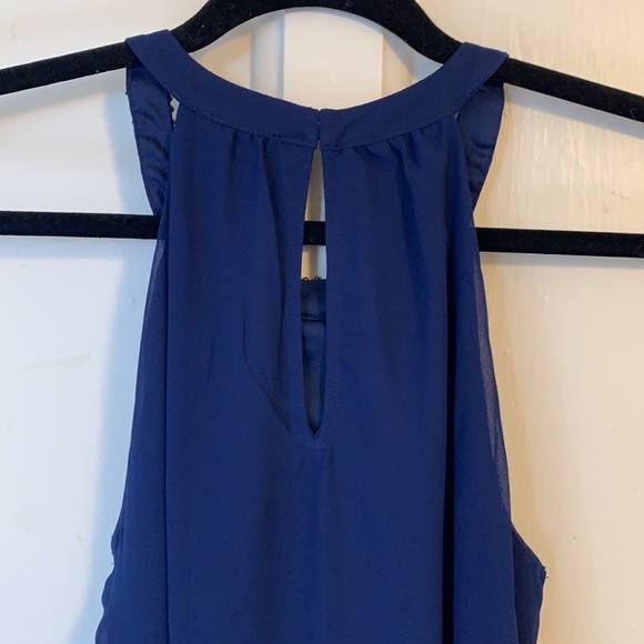 NWT XS Express Blue Tank with Rhinestone Neckline - Picture 5 of 5